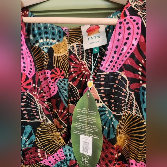 Farm Rio Shell Mix Midi Dress - Picture 6 of 8